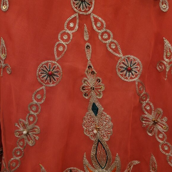 Pashak Rajputi Lehenga (Long Skirt) & Kurti (Top) -Hand Beaded- Ethnic- Stitched - Picture 7 of 12